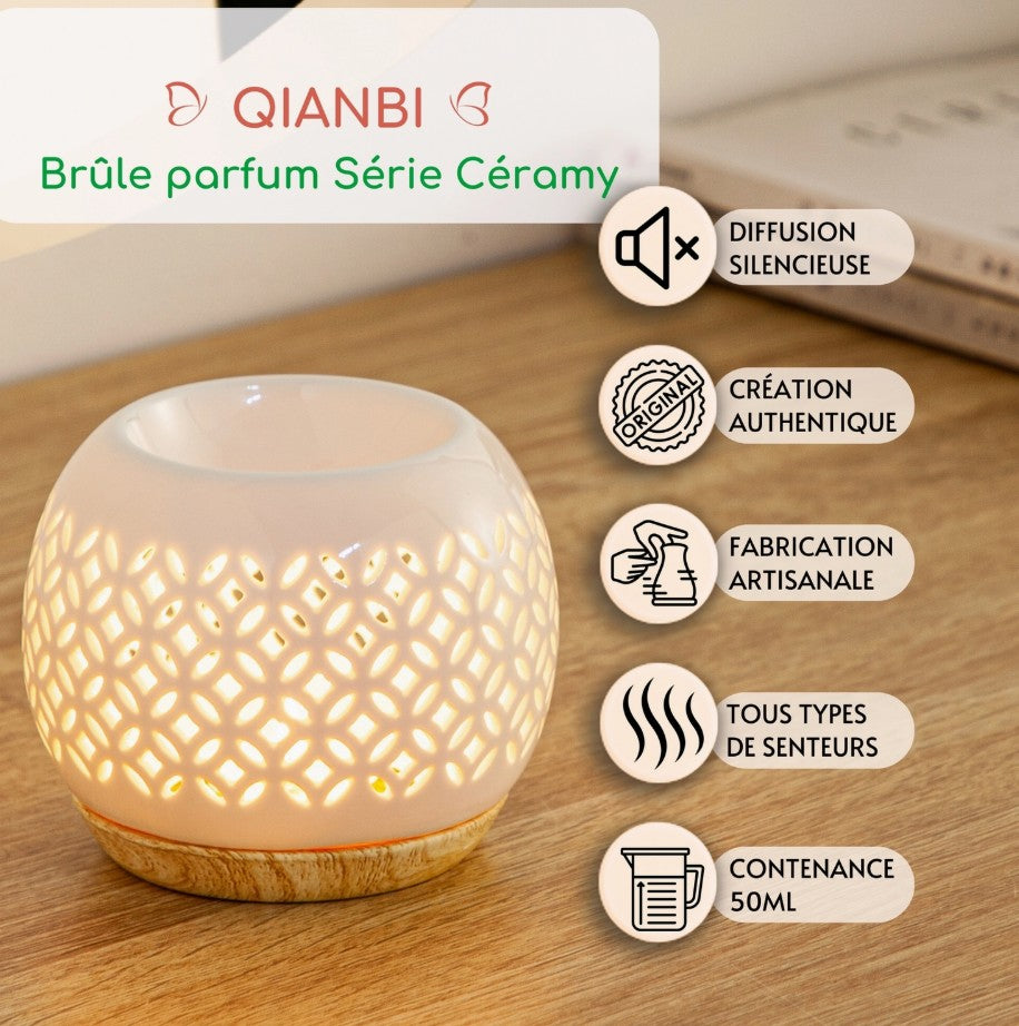 Bruleur de Parfum Fleur de Vie en Céramique