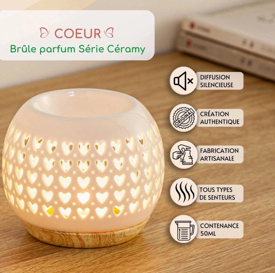 Bruleur de Parfum Coeur en Céramique