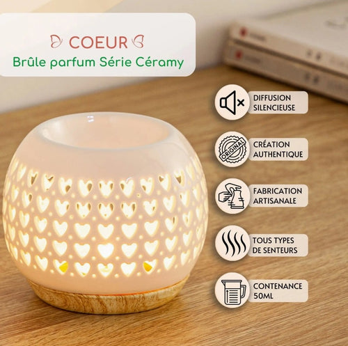 Bruleur de Parfum Coeur en Céramique